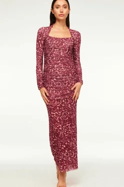 MISA Los Angeles Wedding Guest|Jersey & Mesh>RONDA DRESS Faunaabstractmesh