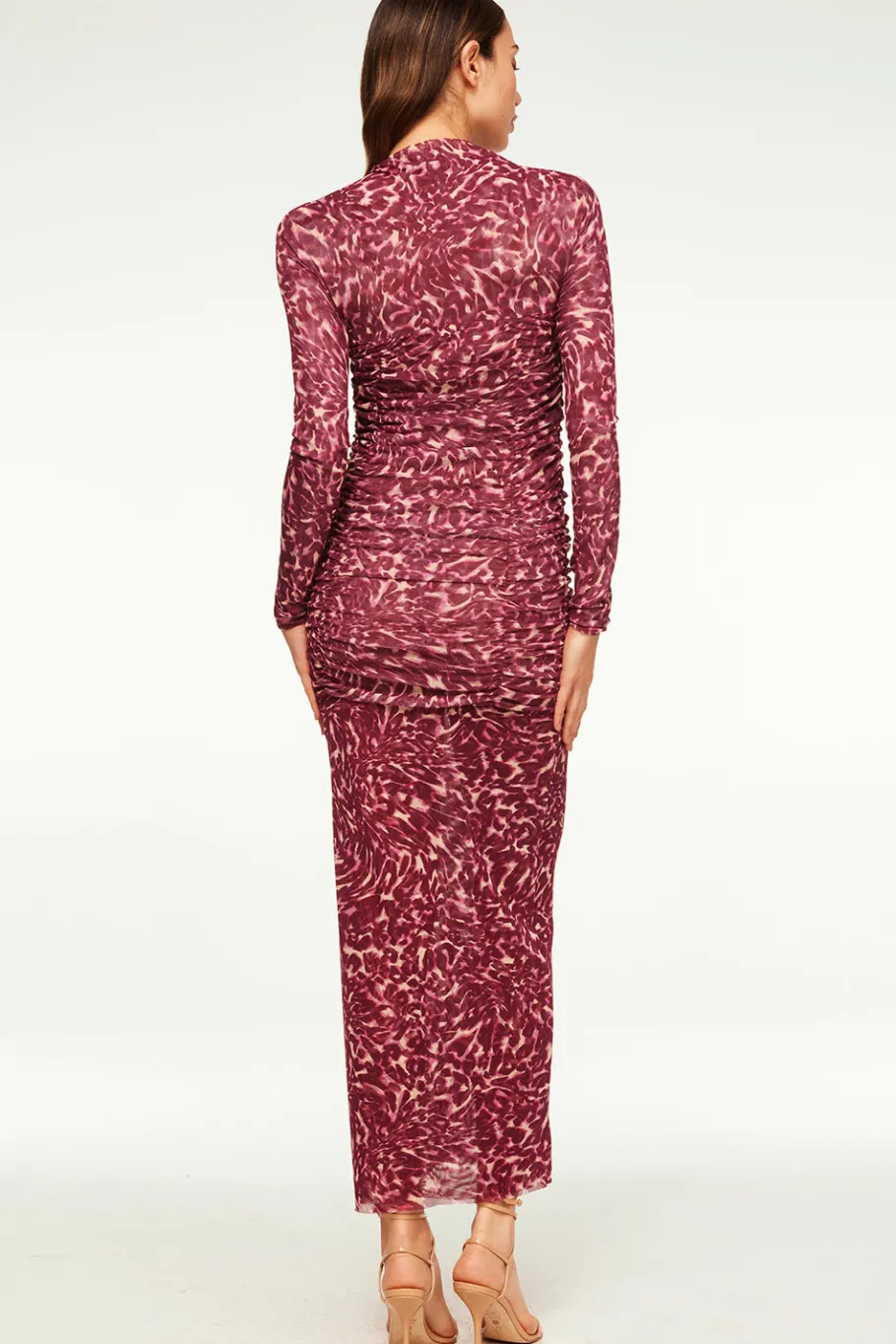 MISA Los Angeles Wedding Guest|Jersey & Mesh>RONDA DRESS Faunaabstractmesh