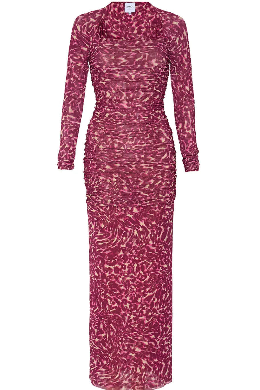 MISA Los Angeles Wedding Guest|Jersey & Mesh>RONDA DRESS Faunaabstractmesh
