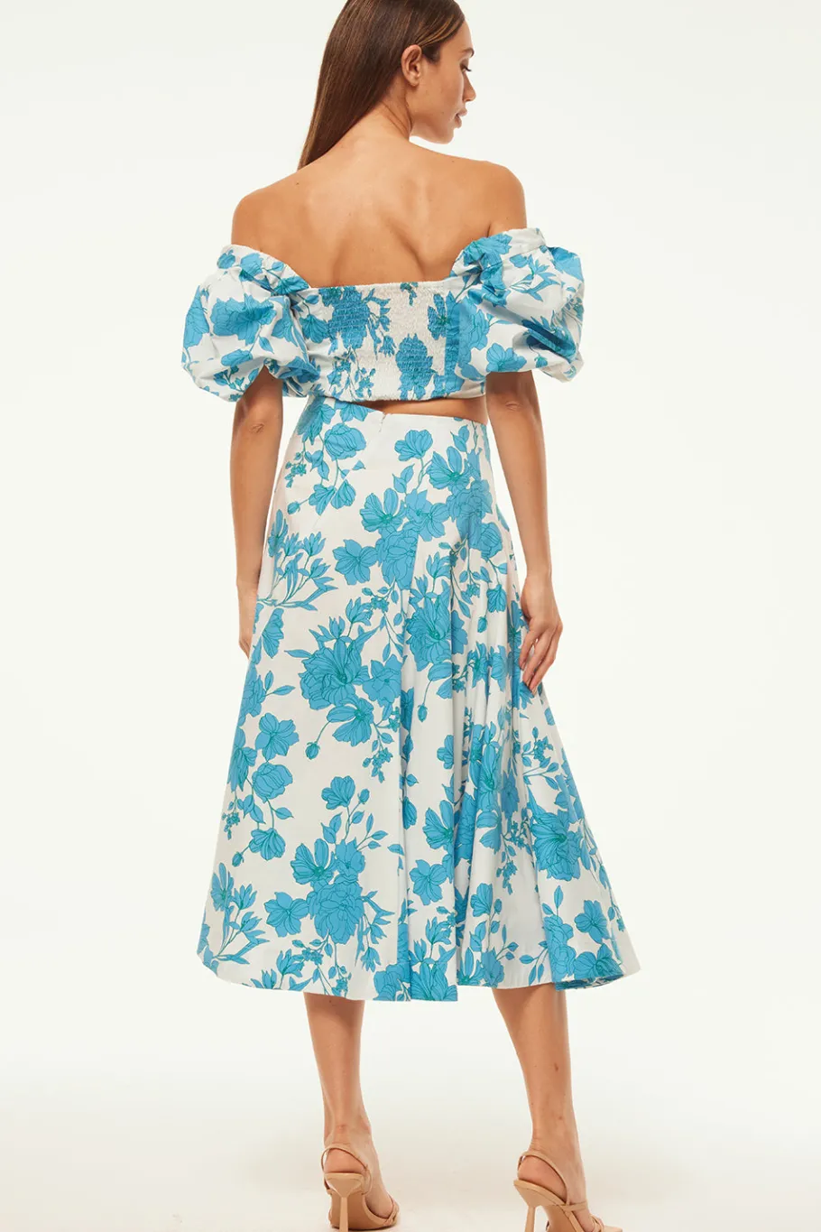MISA Los Angeles Honeymoon|Matching Sets>RORI TOP Turquoiseflorapoplin