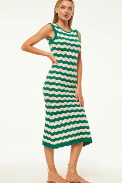 MISA Los Angeles Knits|Dresses>ROSALBA DRESS Emeraldstripe