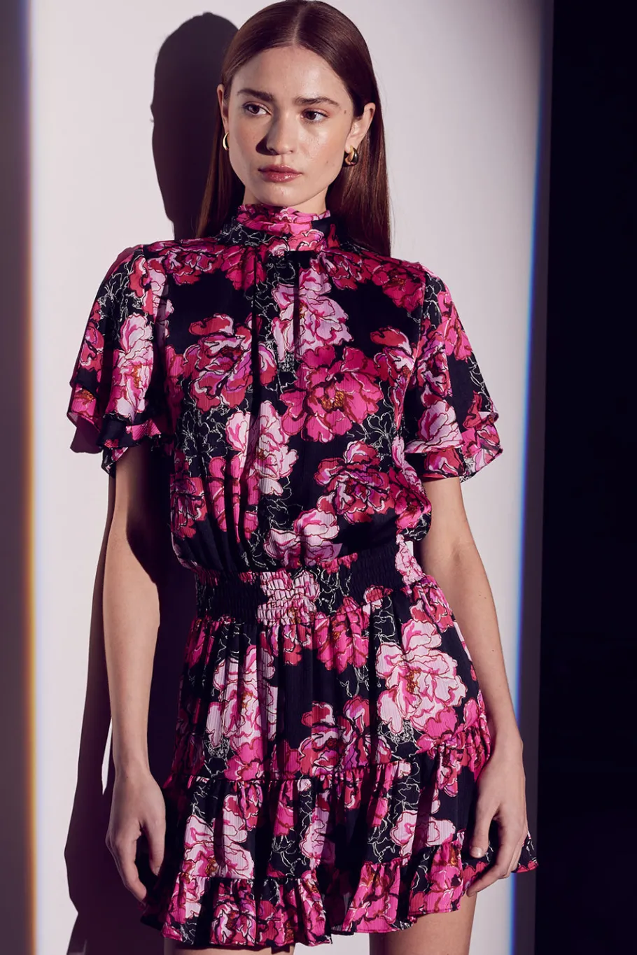 MISA Los Angeles Misa Classics|Mini>SAFFIE DRESS Pinkpeony