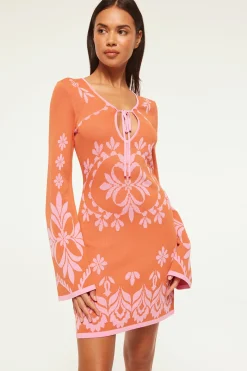 MISA Los Angeles Knit|Mini>SAHAR DRESS Pinkflorasantiago