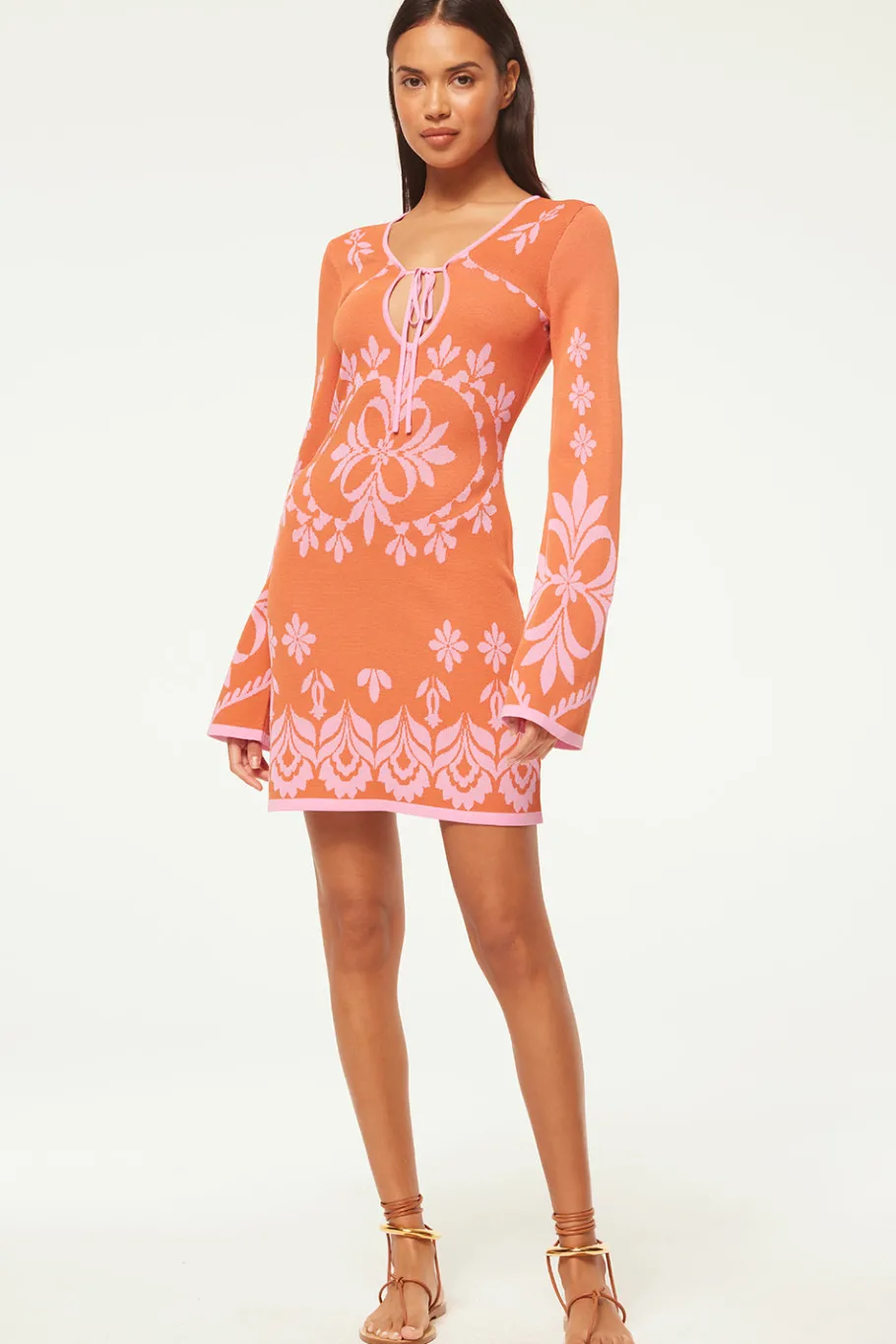 MISA Los Angeles Knit|Mini>SAHAR DRESS Pinkflorasantiago