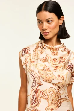 MISA Los Angeles Wedding Guest|Midi>SALLY DRESS Goldenstrawsatin