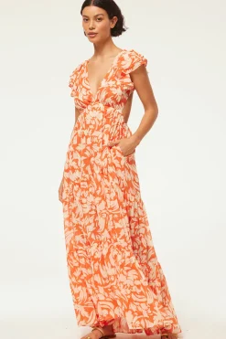 MISA Los Angeles Cut-out|Maxi>SEPTIMA DRESS Patmostangerine