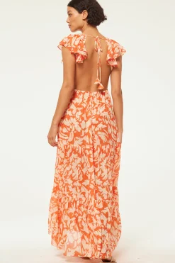 MISA Los Angeles Cut-out|Maxi>SEPTIMA DRESS Patmostangerine