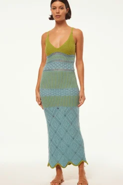 MISA Los Angeles Honeymoon|Knit>SEZEN DRESS Blue