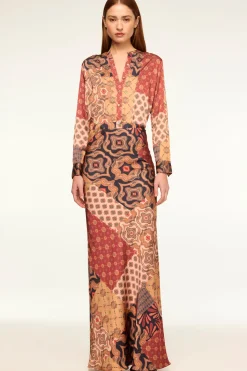 MISA Los Angeles Matching Sets|Skirts & Shorts>SIERRA SKIRT Surrealpatchworksatin