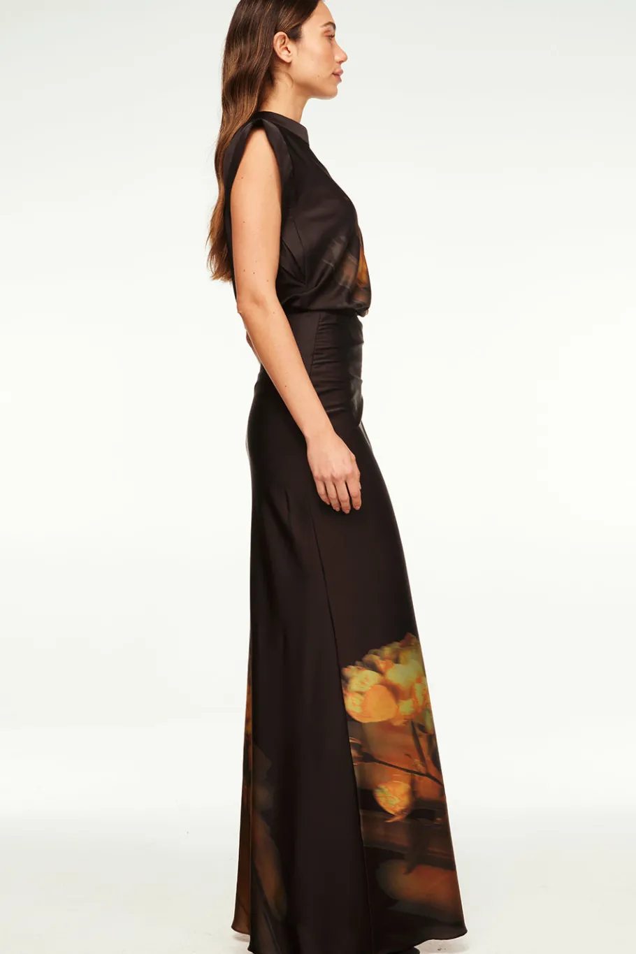 MISA Los Angeles Matching Sets|Skirts & Shorts>SIERRA SKIRT Yellowrosesatin