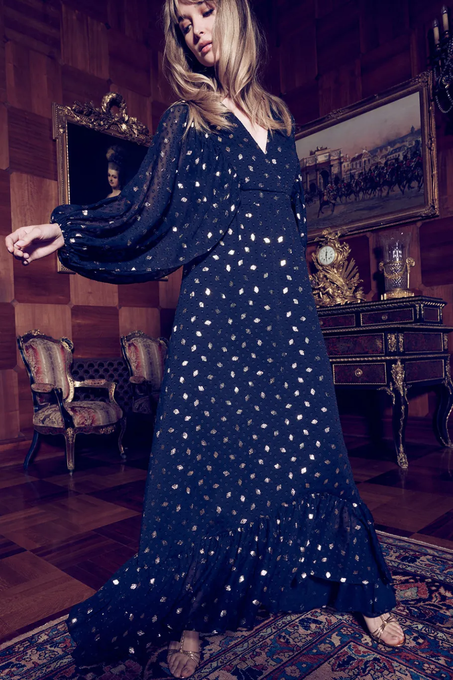 MISA Los Angeles Wedding Guest|Long-sleeve>SIGRID DRESS Diamondclipdot