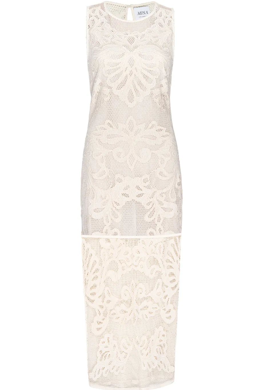 MISA Los Angeles Classic White|Midi>SOFANDEH DRESS Embroideredmesh