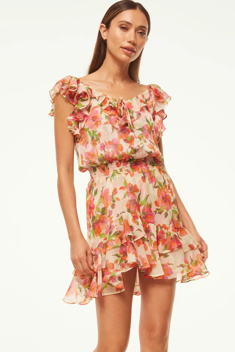 MISA Los Angeles Honeymoon|Engagement Party>SOLMAZ DRESS Palmareibloomschiffon