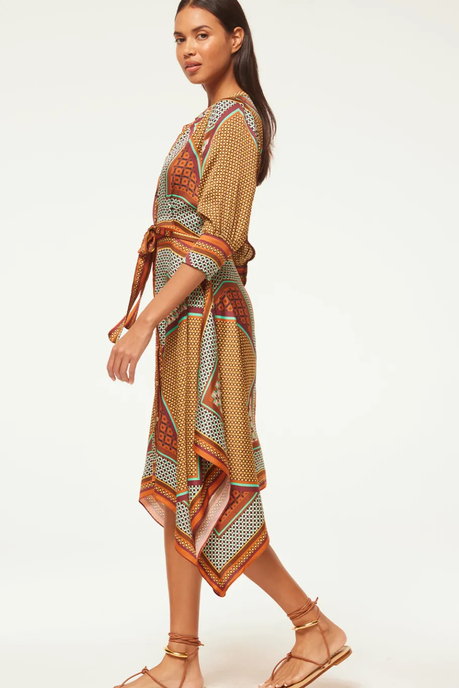 MISA Los Angeles Long-sleeve|Midi>SOLMAZ DRESS Positanoscarf