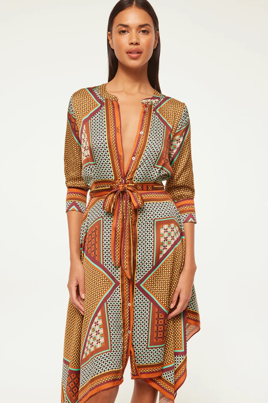 MISA Los Angeles Long-sleeve|Midi>SOLMAZ DRESS Positanoscarf