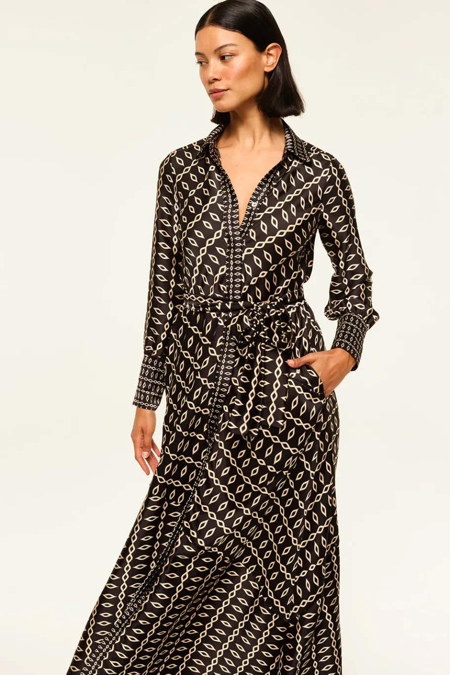 MISA Los Angeles Long-sleeve|Maxi>STEVIE DRESS Gowestgeomix