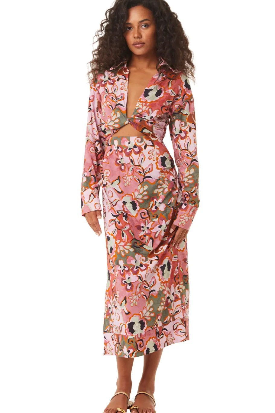 MISA Los Angeles Honeymoon|Long-sleeve>SUNG DRESS Resortbatikcottonrayon