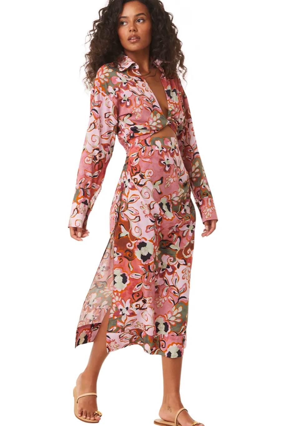 MISA Los Angeles Honeymoon|Long-sleeve>SUNG DRESS Resortbatikcottonrayon