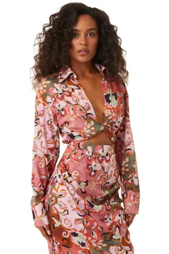 MISA Los Angeles Honeymoon|Long-sleeve>SUNG DRESS Resortbatikcottonrayon