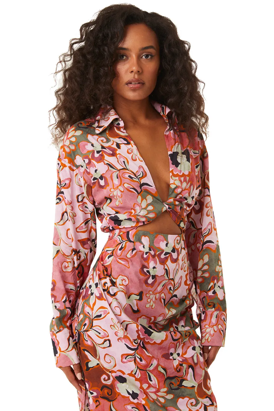 MISA Los Angeles Honeymoon|Long-sleeve>SUNG DRESS Resortbatikcottonrayon