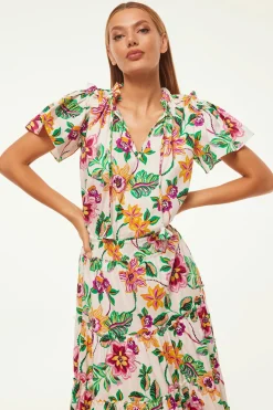 MISA Los Angeles Tops>SUPARNA TOP Floraexoticacottonpoplin