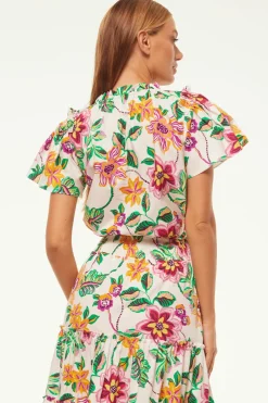 MISA Los Angeles Tops>SUPARNA TOP Floraexoticacottonpoplin