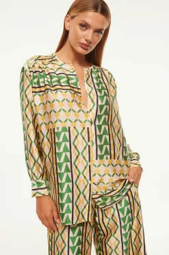 MISA Los Angeles Matching Sets|Tops>TEODORA TOP Limoncellogeosatin