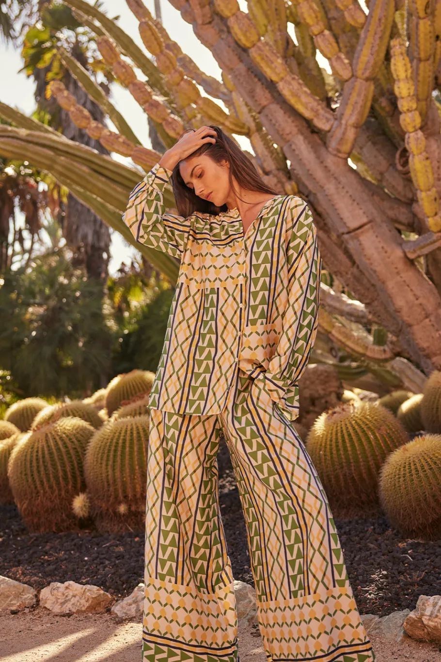 MISA Los Angeles Matching Sets|Tops>TEODORA TOP Limoncellogeosatin