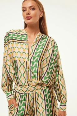 MISA Los Angeles Matching Sets|Tops>TEODORA TOP Limoncellogeosatin
