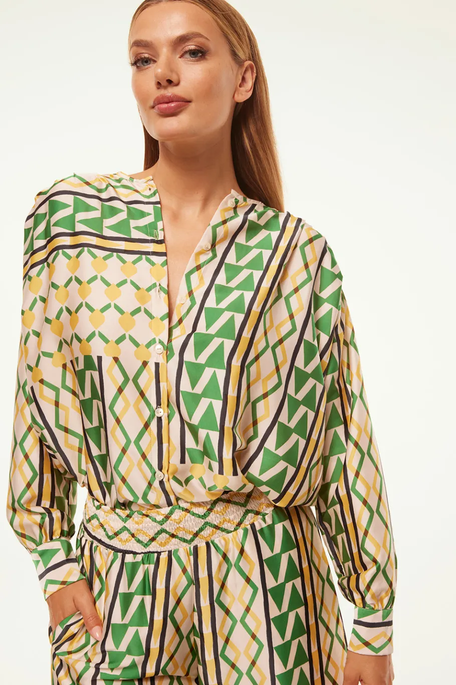 MISA Los Angeles Matching Sets|Tops>TEODORA TOP Limoncellogeosatin