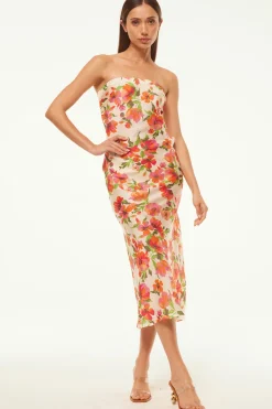 MISA Los Angeles Wedding Guest|Honeymoon>THARA DRESS Palmareibloomssatin