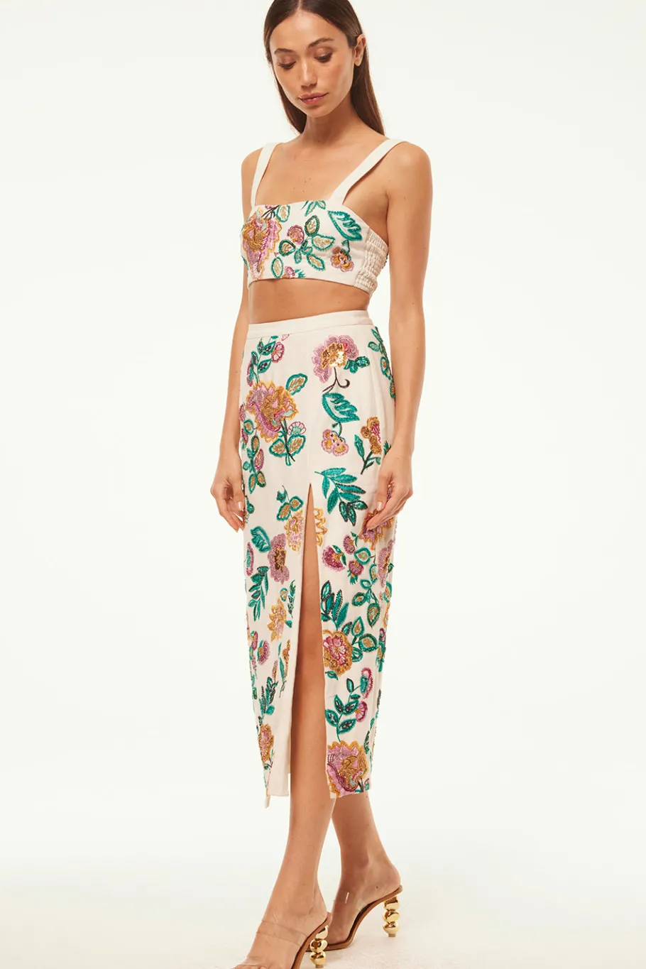 MISA Los Angeles Honeymoon|Bachelorette>THEMA SKIRT Malikapaisleyfloralembroidery