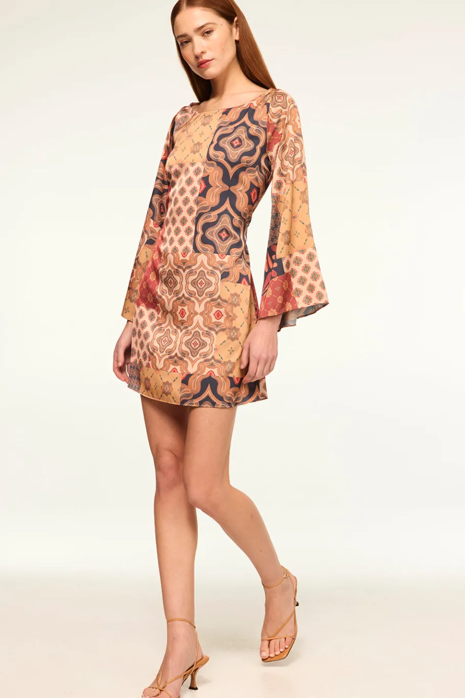 MISA Los Angeles Long-sleeve|Misa Classics>TWIGGY DRESS Surrealpatchworksatin