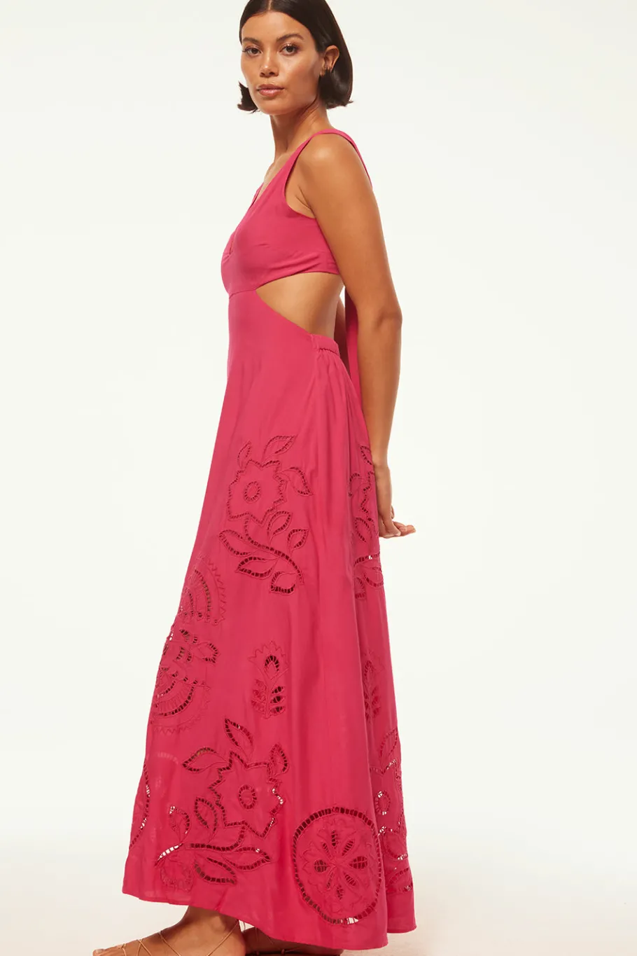 MISA Los Angeles Honeymoon|Cut-out>VALENCIA DRESS Pinkeyelet
