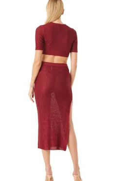 MISA Los Angeles Knits|Matching Sets>VERA SKIRT Lipstickred