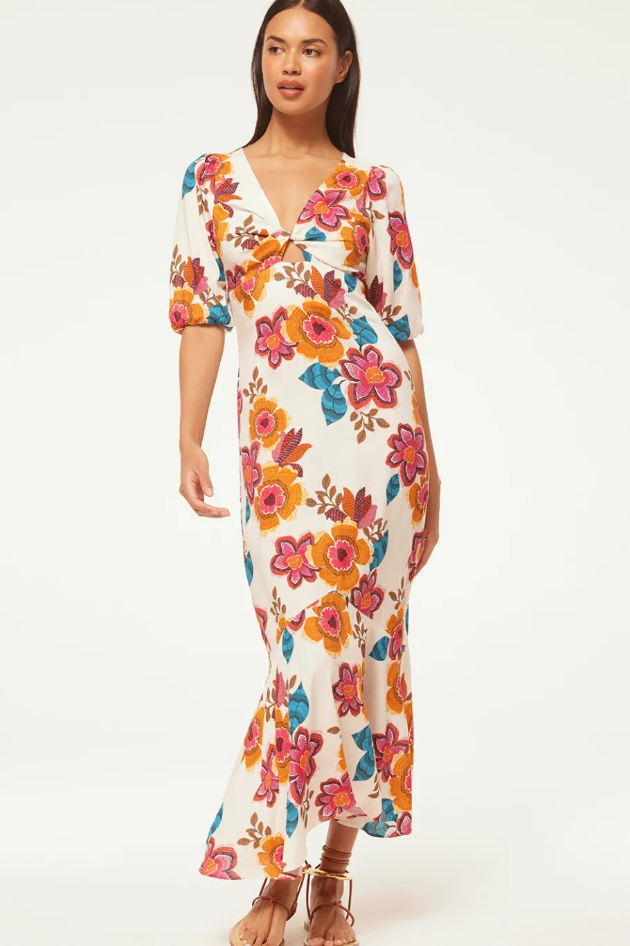 MISA Los Angeles Cut-out|Misa Classics>WALLIS DRESS Floramarbella