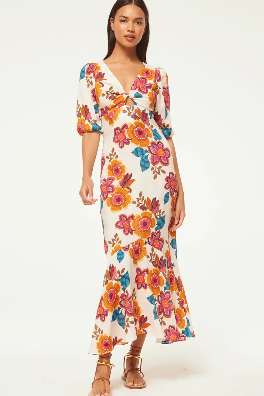 MISA Los Angeles Cut-out|Misa Classics>WALLIS DRESS Floramarbella