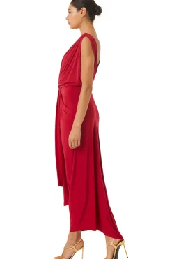 MISA Los Angeles Wedding Guest|Jersey & Mesh>XENIA DRESS Lipstickred