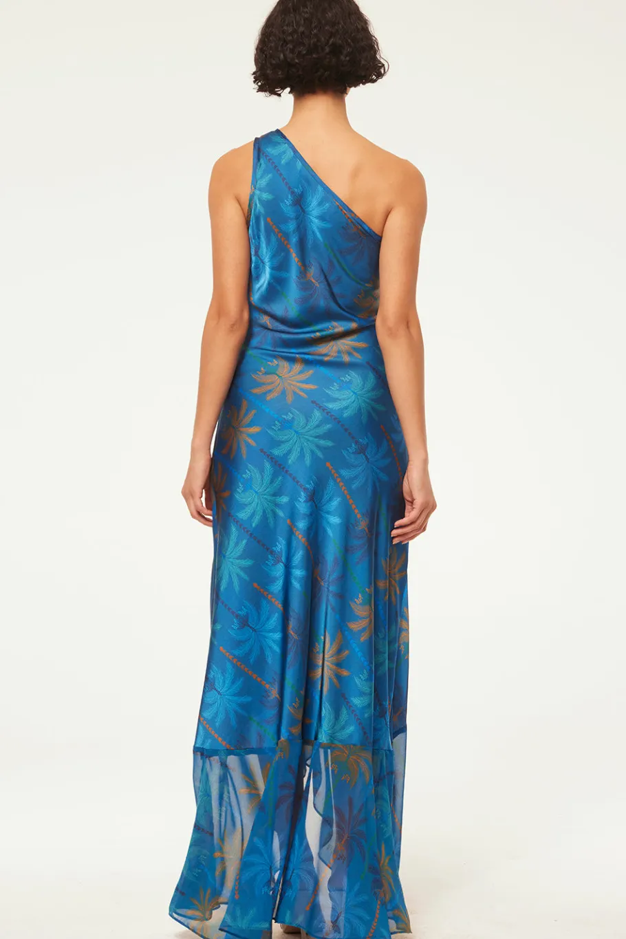 MISA Los Angeles Wedding Guest|Maxi>ZEPHYR DRESS Cobaltpalmsmix
